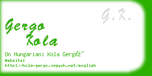gergo kola business card